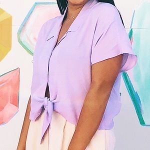 Purple Aritzia Button Down Top